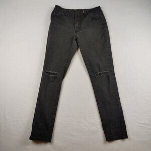 KanCan Skinny Jeans Womens 11/29 Black Distressed Ripped Skinny